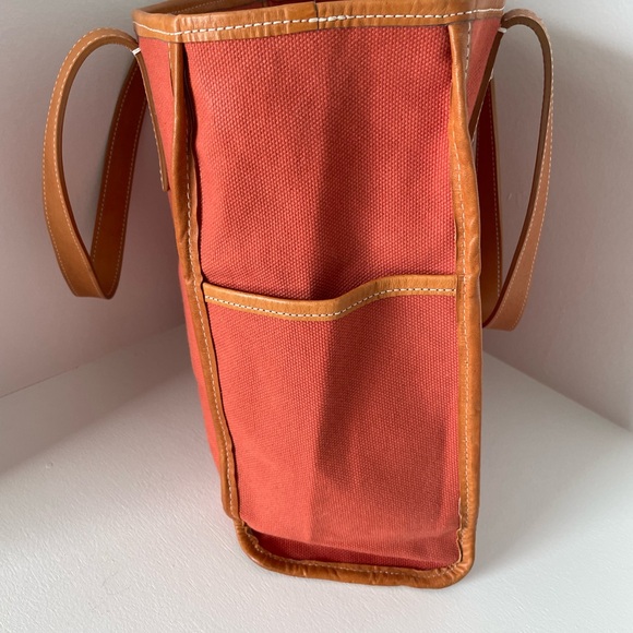 Limited Edition Shinola + FEED Sunset Orange Canvas Tote with Tan Leather Trim - Picture 5 of 11